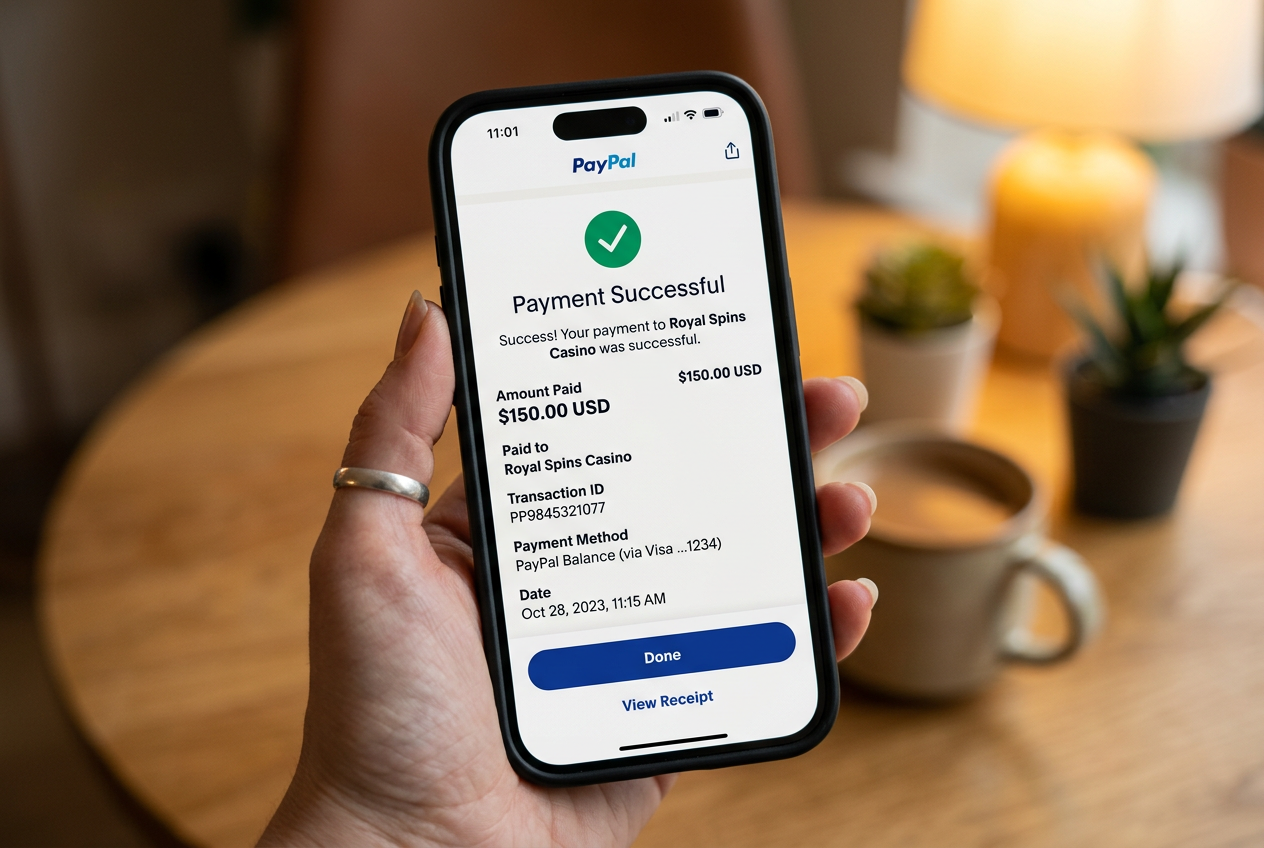 Osoba korzystająca z aplikacji PayPal na smartfonie do szybkich płatności